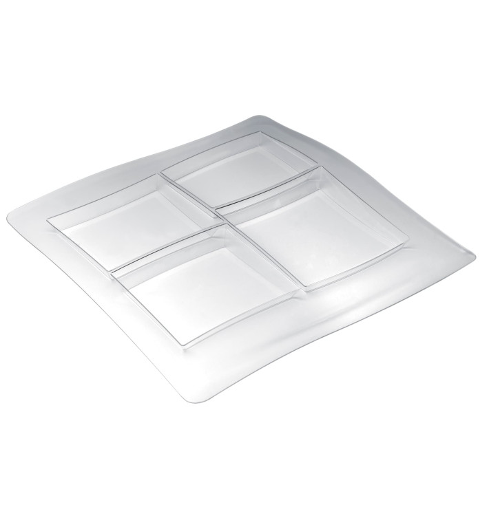 Plastic Compartment dienblad PS "FoodPoker" 4C 36x36cm (1 stuk) Plastic Compartment dienblad PS "FoodPoker" 4C 36x36cm (1 stuk)