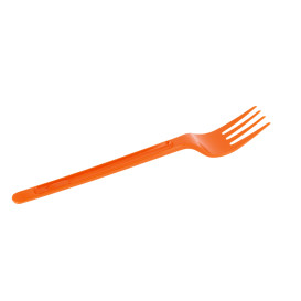 Plastic PS vork oranje 17,5cm (600 stuks)