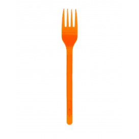Plastic PS vork oranje 17,5cm (600 stuks)