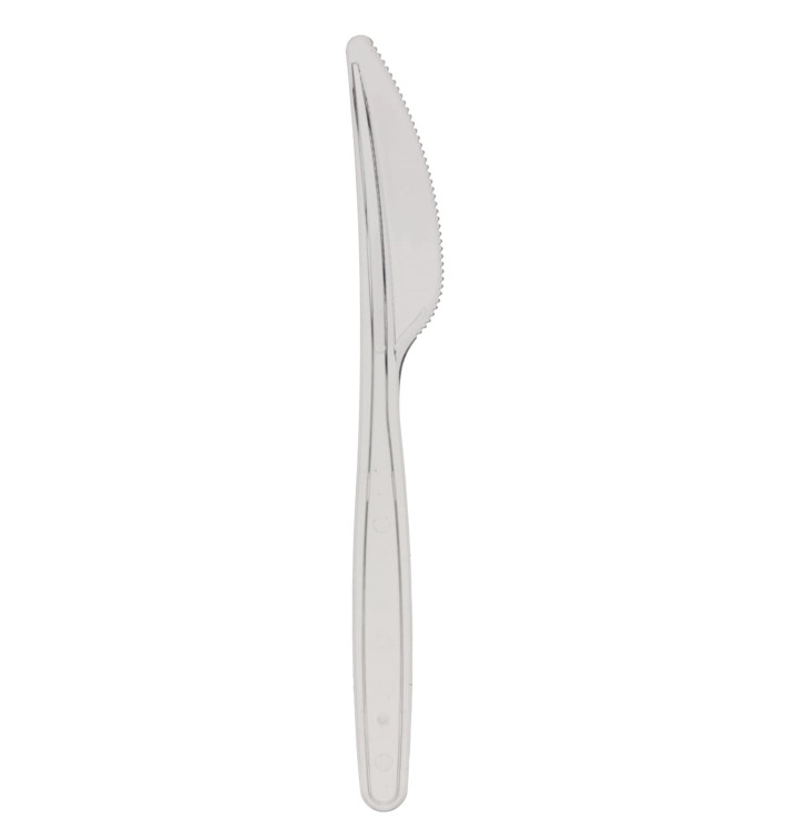 Plastic PS mes transparant 17,5cm (20 stuks) Plastic PS mes transparant 17,5cm (20 stuks)