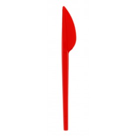 Plastic PS mes rood 16,5cm (20 stuks) 