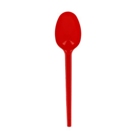 Plastic lepel PS rood 16,5cm (600 stuks)