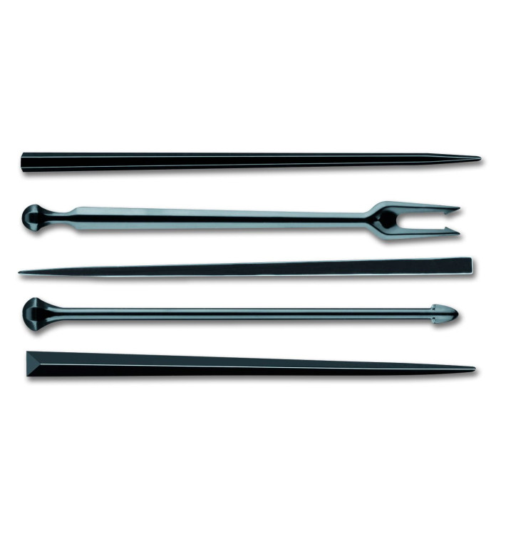 Plastic vleespennen "Snack Stick" zwart 9cm (1650 stuks) Plastic vleespennen "Snack Stick" zwart 9cm (1650 stuks)