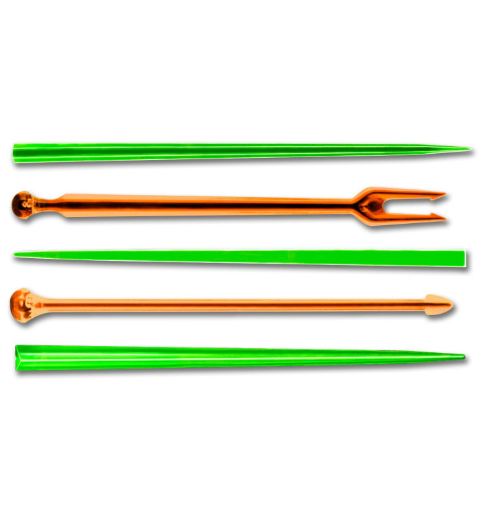 Plastic vleespennen "Snack Stick" meer kleurig 9cm (6600 stuks) Plastic vleespennen "Snack Stick" meer kleurig 9cm (6600 stuks)