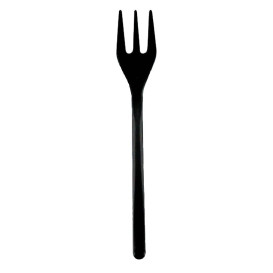 Plastic Proeving mini vork zwart 10cm (50 stuks) 