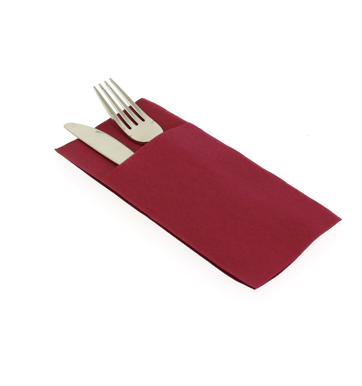 Zakvouw papieren servet bordeauxrood 40x40cm (960 stuks) Zakvouw papieren servet bordeauxrood 40x40cm (960 stuks)