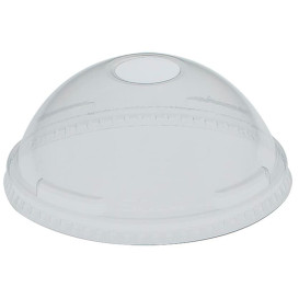 Plastic PET koepel Deksel met gat Kristal Ø7,3cm (125 stuks)