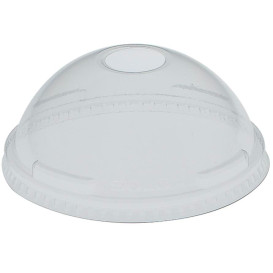 Plastic PET koepel Deksel met gat Kristal Ø10,7cm (25 stuks)