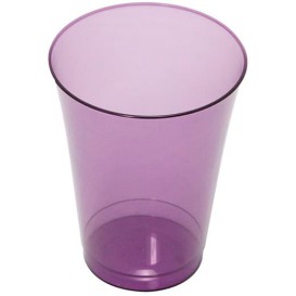 Plastic PS beker Geïnjecteerde glascider aubergine kleur 230 ml (10 stuks) 