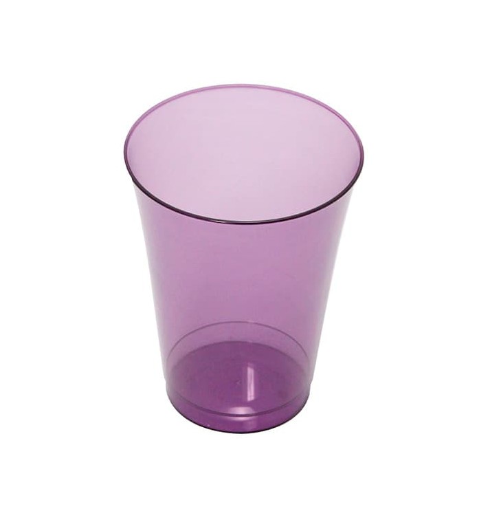 Plastic PS beker Geïnjecteerde glascider aubergine kleur 230 ml (10 stuks) 