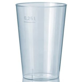 Plastic PS beker transparant 250 ml (1000 stuks)