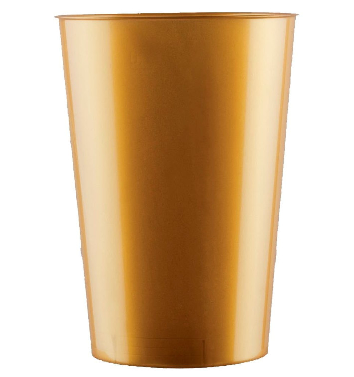 Plastic PS beker "Moon" goud 230ml (700 stuks) Plastic PS beker "Moon" goud 230ml (700 stuks)