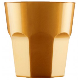 Plastic beker voor Cocktail PS goud Ø7,3cm 220ml (50 stuks) 