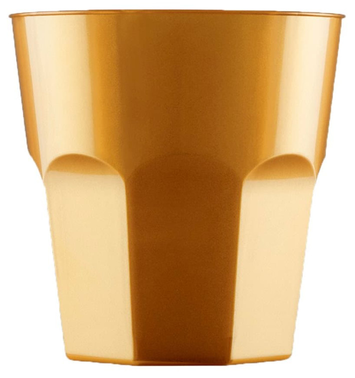 Plastic beker voor Cocktail PS goud Ø7,3cm 220ml (50 stuks) Plastic beker voor Cocktail PS goud Ø7,3cm 220ml (50 stuks)