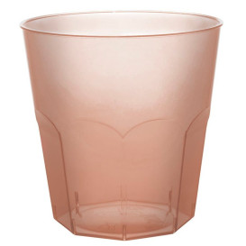 Plastic PS beker bruin transparant Ø7,3cm 220ml (1000 stuks)
