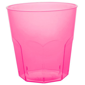 Plastic PS beker fuchsia transparant Ø7,3cm 220ml (1000 stuks)