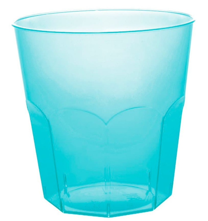 Plastic PS beker turkoois transparant Ø7,3cm 220ml (50 stuks) Plastic PS beker turkoois transparant Ø7,3cm 220ml (50 stuks)