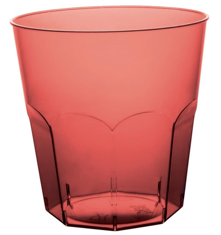 Plastic PS beker bordeauxrood transparant Ø7,3cm 220ml (1000 stuks) Plastic PS beker bordeauxrood transparant Ø7,3cm 220ml (1000 stuks)