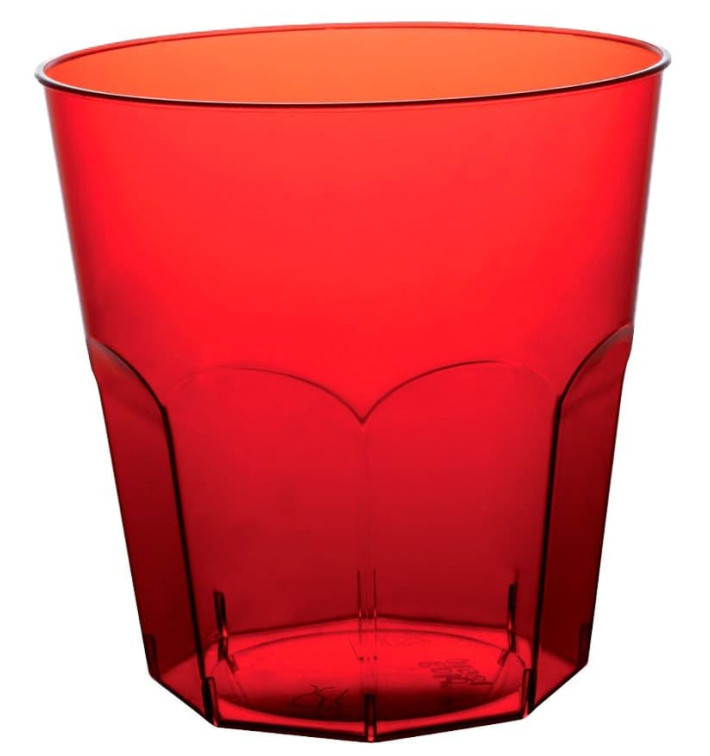 Plastic PS beker rood transparant Ø7,3cm 220ml (50 stuks) Plastic PS beker rood transparant Ø7,3cm 220ml (50 stuks)