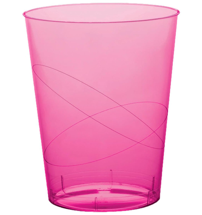 Plastic PS beker "Moon" fuchsia transparant 350ml (20 stuks) Plastic PS beker "Moon" fuchsia transparant 350ml (20 stuks)