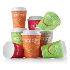Papieren beker "Enjoen" 12 Oz/360ml Ø9,0cm (34 stuks)