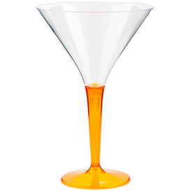 Plastic stamglas Cocktail oranje 100 ml (6 stuks) 