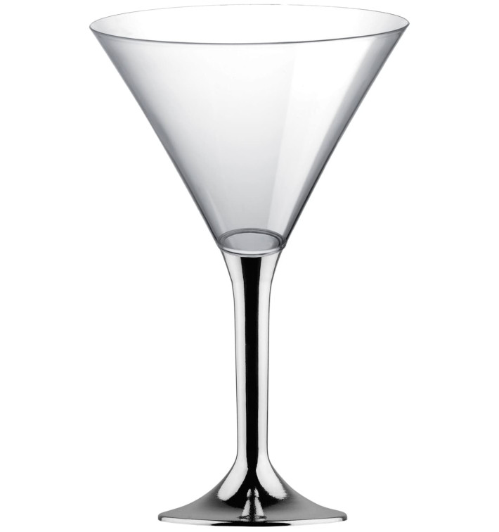 Plastic stamglas Cocktail zilver chroom 185ml 2P (20 stuks) Plastic stamglas Cocktail zilver chroom 185ml 2P (20 stuks)