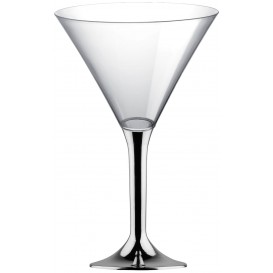 Plastic stamglas Cocktail zilver chroom 185ml 2P (200 stuks)