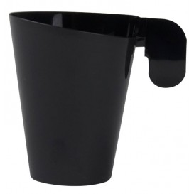 Plastic beker "Design" zwart 155ml (12 stuks) 