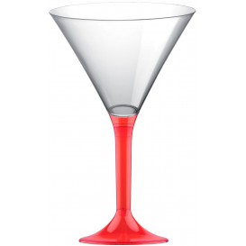 Plastic stamglas Cocktail rood transparant 185ml 2P (20 stuks)