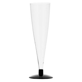 Plastic stamglas Mousserende Wijn zwart 150ml 2P (432 stuks)