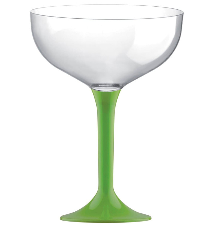 Plastic stam fluitglas limoengroen 200ml 2P (20 stuks) Plastic stam fluitglas limoengroen 200ml 2P (20 stuks)