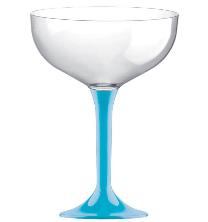 Plastic stam fluitglas turkoois 200ml 2P (20 stuks) Plastic stam fluitglas turkoois 200ml 2P (20 stuks)