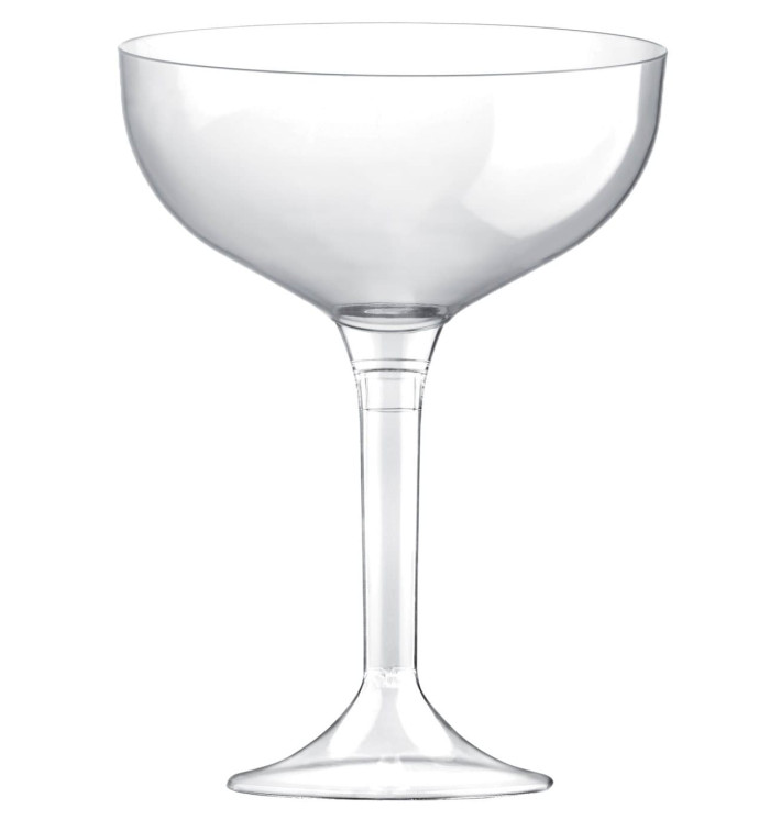 Plastic stam fluitglas transparant 200ml 2P (20 stuks) Plastic stam fluitglas transparant 200ml 2P (20 stuks)