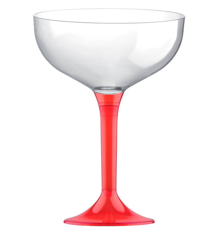 Plastic stam fluitglas rood 200ml 2P (200 stuks) Plastic stam fluitglas rood 200ml 2P (200 stuks)