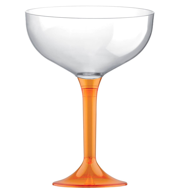 Plastic stam fluitglas oranje Kristal 200ml 2P (20 stuks) Plastic stam fluitglas oranje Kristal 200ml 2P (20 stuks)