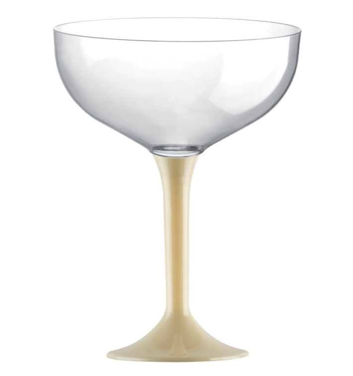 Plastic stam fluitglas crème 200ml 2P(20 stuks) Plastic stam fluitglas crème 200ml 2P(20 stuks)