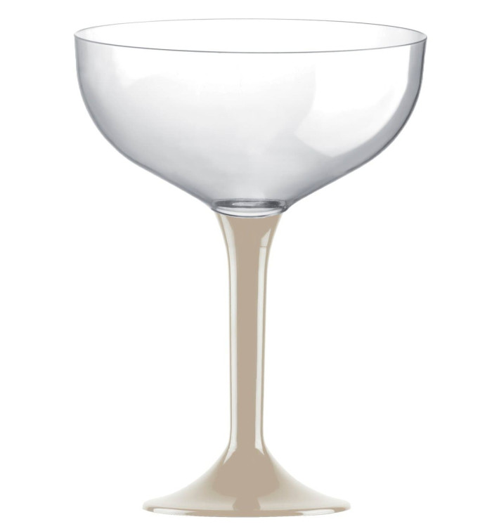 Plastic stam fluitglas beige 200ml 2P (20 stuks) Plastic stam fluitglas beige 200ml 2P (20 stuks)