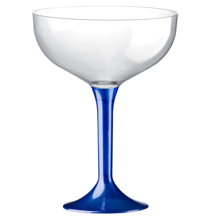 Plastic stam fluitglas blauw mediterranean 200ml 2P (200 stuks) Plastic stam fluitglas blauw mediterranean 200ml 2P (200 stuks)