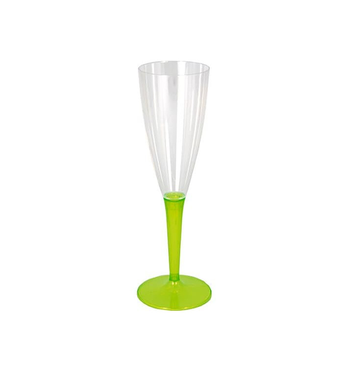 Plastic stam fluitglas Mousserende Wijn groen 100ml (36 stuks) Plastic stam fluitglas Mousserende Wijn groen 100ml (36 stuks)