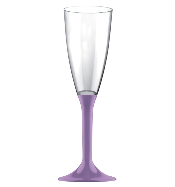 Plastic stam fluitglas Mousserende Wijn lila 120ml 2P (200 stuks) Plastic stam fluitglas Mousserende Wijn lila 120ml 2P (200 stuks)
