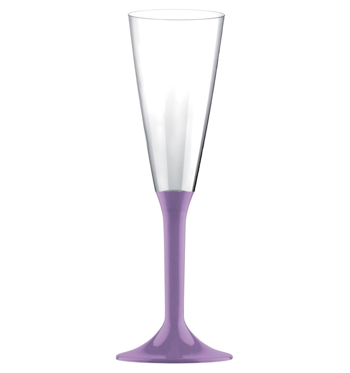 Plastic stam fluitglas Mousserende Wijn lila 160ml 2P (20 stuks) Plastic stam fluitglas Mousserende Wijn lila 160ml 2P (20 stuks)