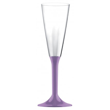 Plastic stam fluitglas Mousserende Wijn lila 160ml 2P (20 stuks)