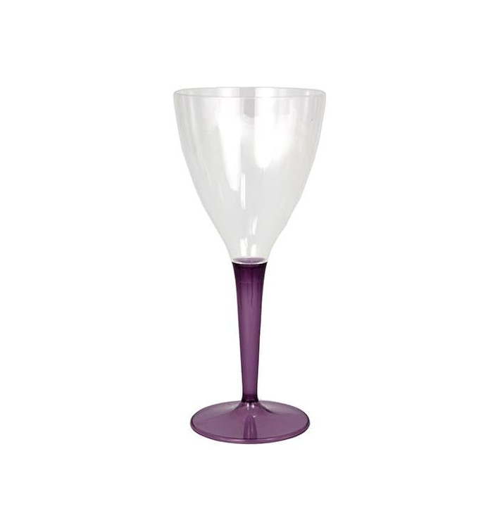 Plastic stamglas wijn aubergine kleur 130ml (6 stuks) Plastic stamglas wijn aubergine kleur 130ml (6 stuks)