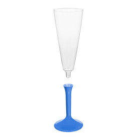 Plastic stam fluitglas Mousserende Wijn blauw mediterranean 160ml 2P (20 stuks)