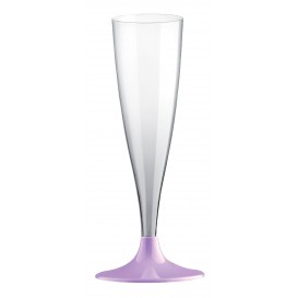 Plastic stam fluitglas Mousserende Wijn lila 140ml 2P (400 stuks)