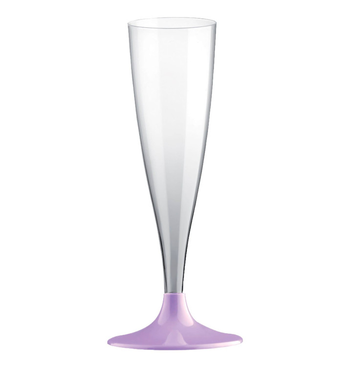 Plastic stam fluitglas Mousserende Wijn lila 140ml 2P (400 stuks) Plastic stam fluitglas Mousserende Wijn lila 140ml 2P (400 stuks)