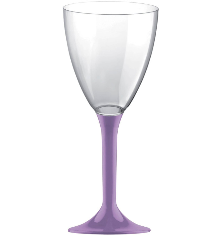 Plastic stamglas wijn lila verwijderbare stam 180ml (20 stuks) Plastic stamglas wijn lila verwijderbare stam 180ml (20 stuks)