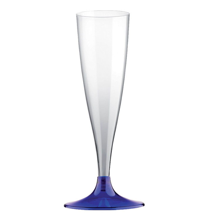 Plastic stam fluitglas Mousserende Wijn blauw 140ml 2P (20 stuks) Plastic stam fluitglas Mousserende Wijn blauw 140ml 2P (20 stuks)