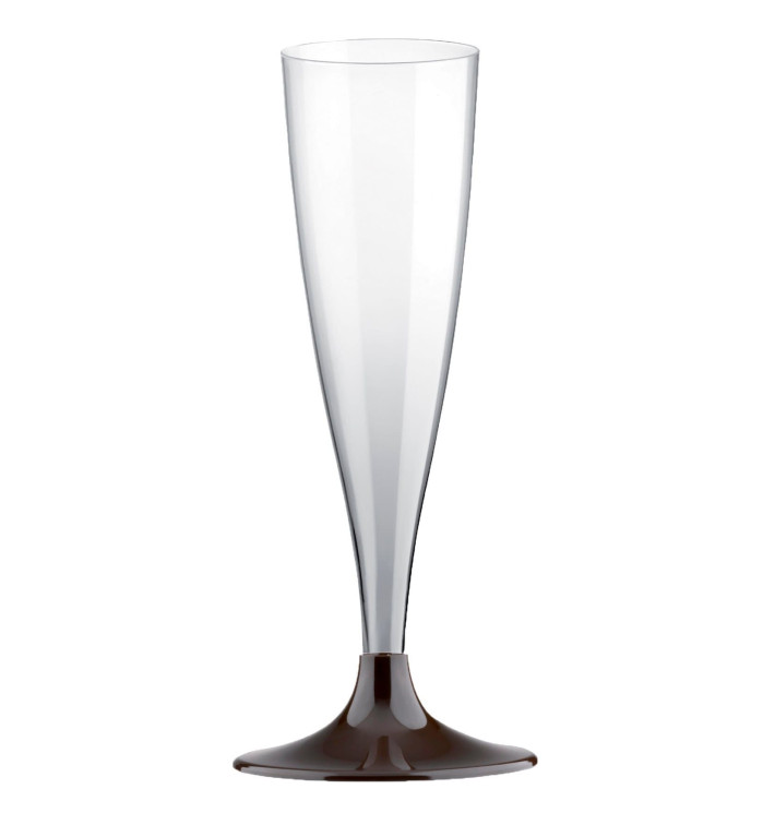Plastic stam fluitglas Mousserende Wijn bruin 140ml 2P (400 stuks) Plastic stam fluitglas Mousserende Wijn bruin 140ml 2P (400 stuks)